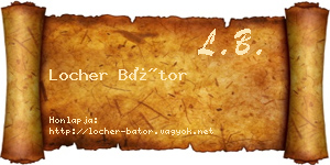 Locher Bátor névjegykártya